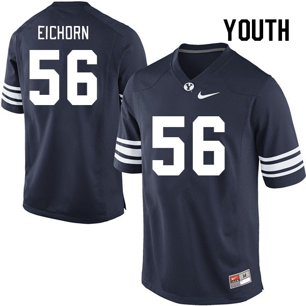Youth #56 Jake Eichorn BYU Cougars College Football Jerseys Stitched Sale-Navy